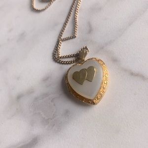 12k gold filled heart locket necklace